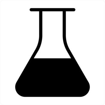 Experiment and lab icon concept in duel black color vector