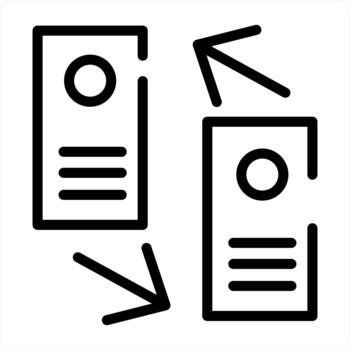 Files Synchronize icon concept in duel black color vector