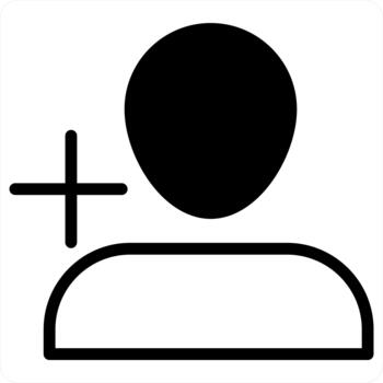 Add User icon in duel black color vector