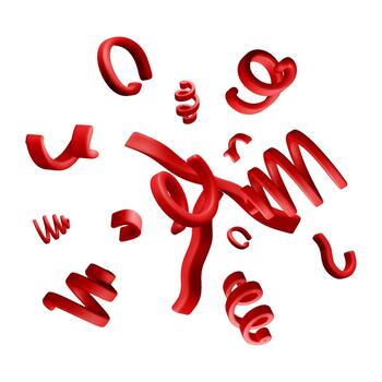 3d rojo papel picado cintas que cae mediante el aire. celebracion elemento para fiesta decoración y festivo evento. juguetón diseño para resumen antecedentes. ilustración vector