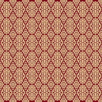Thai patterns and Indian floral designs are combined to create the fabric pattern. vector