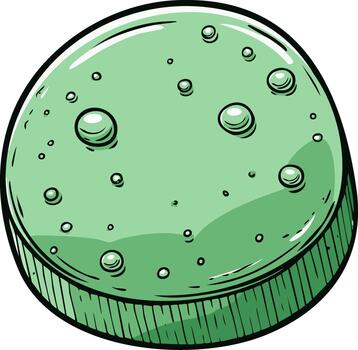 resumen verde redondo gota con burbujas dibujos animados ilustración diseño vector