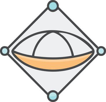 Abstract Eye Inside Geometric Diamond Outline With Connection Points Vision Concept Icon vector