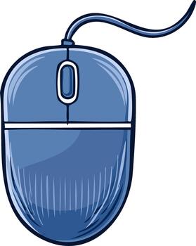 cableado azul computadora ratón dibujos animados ilustración para digital tecnología y informática proyectos vector