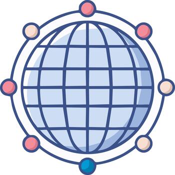 global red conexión resumen ilustración con orbital datos puntos alrededor el planeta vector