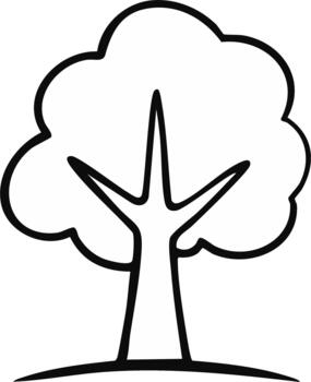 Simple Black Outline Drawing of a Tree Minimalist Nature Element for Design Projects vector