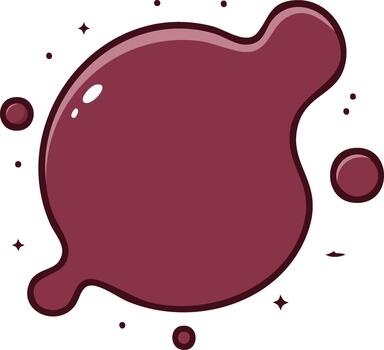 granate gota con salpicar y estrella acentos resumen ilustración y diseño vector