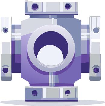 mecánico industrial componente con simétrico diseño y central circular apertura vector