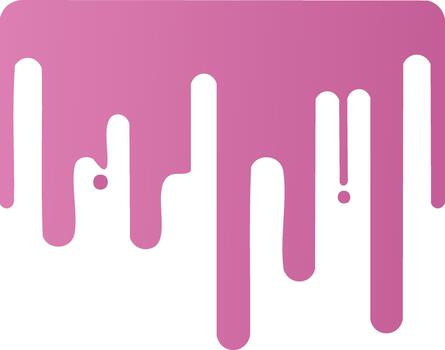 Pink drips with gradient effect, abstract design on white background vector