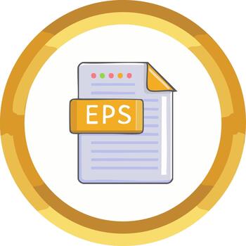 Editable File EPS Format within Golden Circle Round Frame Icon Illustration Graphic vector