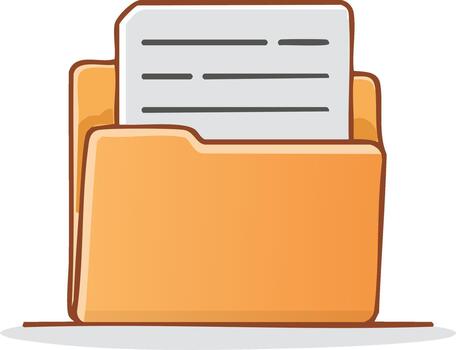 documento carpeta ilustración plano diseño icono para presentación, almacenamiento, y organización vector