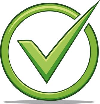 ilustración de un negrita verde cheque marca icono en un circular marco para éxito y confirmación vector