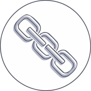 cadena enlace icono dentro un circulo gráfico. símbolo de conexión y relaciones vector