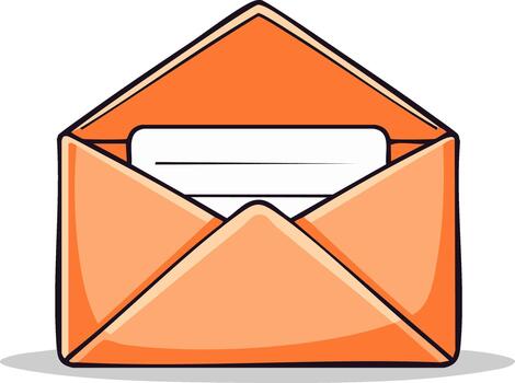 Illustration of Open Peach Envelope with Blank Letter Inside for Communication and Correspondence vector