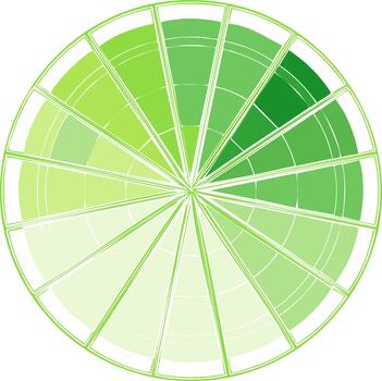 resumen verde radial gráfico para datos visualización y infografia vector
