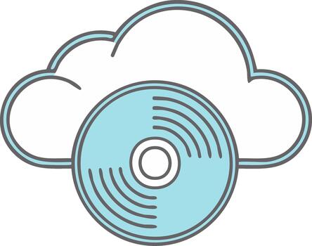 digital datos Dto conectado a un nube concepto icono representando en línea almacenamiento y medios de comunicación transferir vector