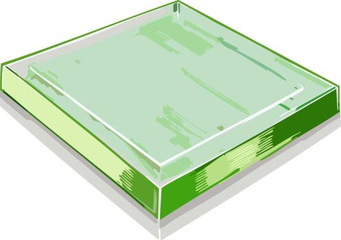 Abstract Green Square Object with Transparent Top Modern Technology Element Illustration vector