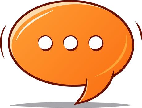 dinámica naranja habla burbuja con elipsis icono para mecanografía mensaje vector