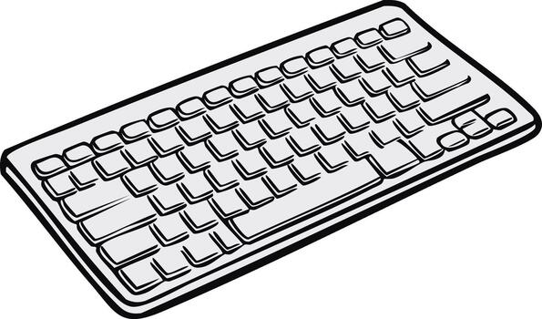 ilustración de un computadora teclado con dibujado a mano estilo y limpiar líneas vector