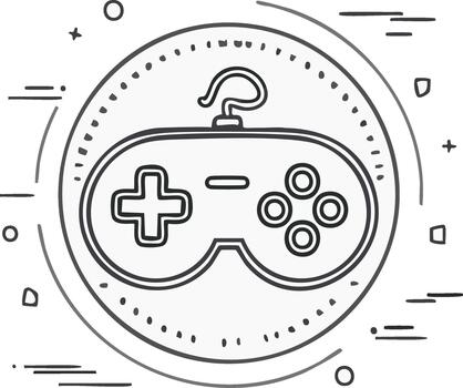 Doodle sketch icon of a retro game controller vector