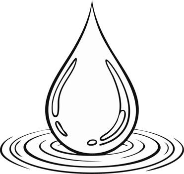 Single Water Drop Creating Ripples on a Surface vector