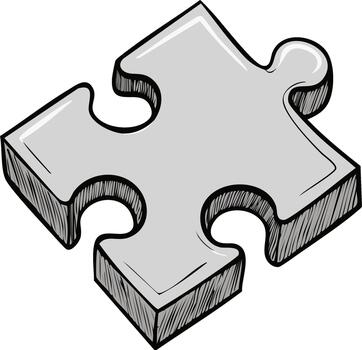 un soltero rompecabezas pedazo ilustrando conceptos de terminación, estrategia, y unidad vector