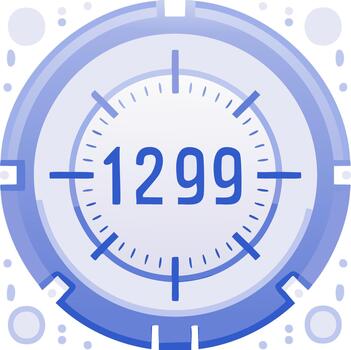 azul digital objetivo bloquear en numérico Temporizador, futurista diseño, tecnología tema vector