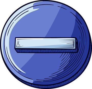 Blue Round Button with Minus Sign Remove Element Symbol Design Icon vector