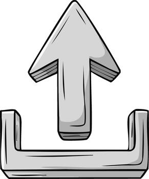 Gray Upload Icon with Arrow Pointing Upward for Transferring Data and Files to a System or Cloud Storage vector