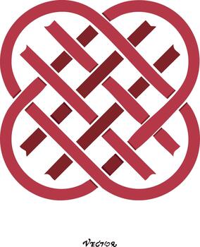 tradicional rojo céltico nudos gráfico con un simétrico entretejido modelo y interminable bucles vector