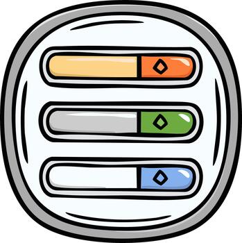 Hand-drawn User Interface Sliders Doodle for Adjustable Settings Progress Bars vector