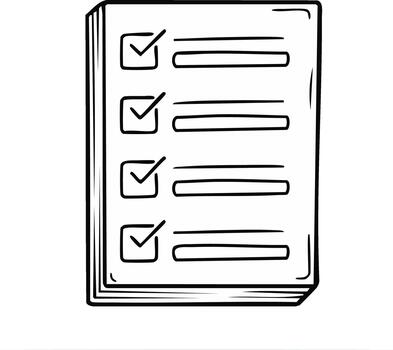 Hand Drawn Checklist on Pad with Ticked Boxes and Blank Lines vector