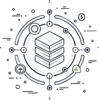 digital conexión diseño representando datos almacenamiento y transferir con geométrico formas vector