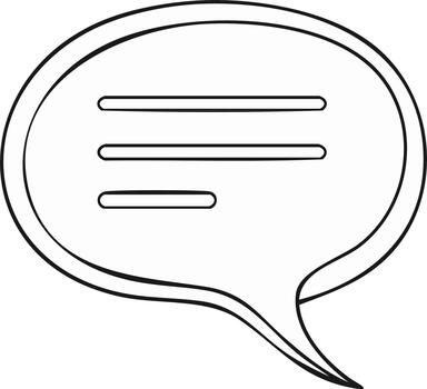 Simple Outline Speech Bubble with Text Lines Communication Concept vector