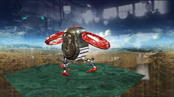 futuristico robot a piedi su piattaforma, tecnologia Evoluzione concetto, ai e futuro, innovazione e automazione, scienza finzione animazione rendere video