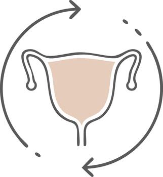 Bladder Outline Illustration with Circular Flow Arrows for Urological Health and Treatment Concepts vector