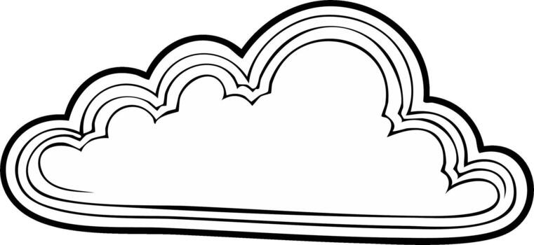 Stylized Cloud Outline with Multiple Layers, Weather Icon Concept vector