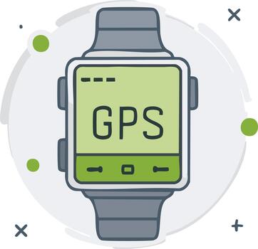 Tracking Device with Green Display GPS Navigation Tool Icon Illustration vector