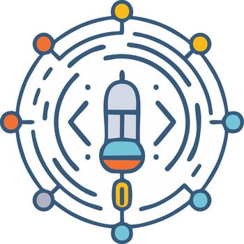 voz tecnología y codificación concepto icono con digital red conexiones vector