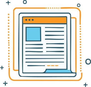 Digital Newsletter or Article Layout on Tablet Screen with Decorative Border vector