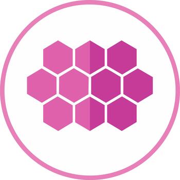 rosado panal icono con geométrico hexágono modelo en un circulo vector