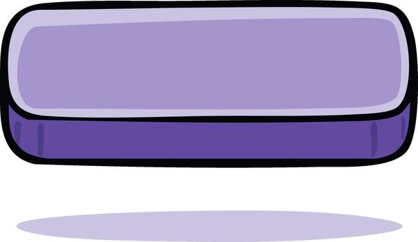 Purple rectangular prism with a shadow and gradient color fill vector