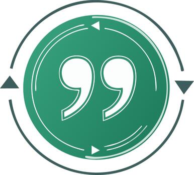 verde circulo con cotización marcas y circular flechas icono vector