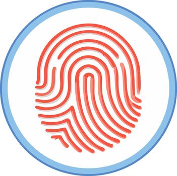 Fingerprint scanner icon for biometric security and personal identity verification vector