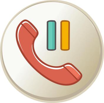 teléfono receptor con pausa símbolo icono para llamada participación comunicación estado vector