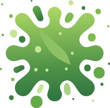 vibrante verde resumen fluido gota con pequeño flotante partículas Ciencias vector