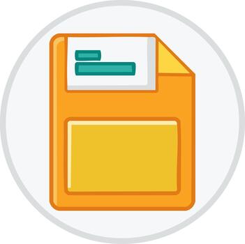 Digital document and data storage icon with a retro floppy disk design vector