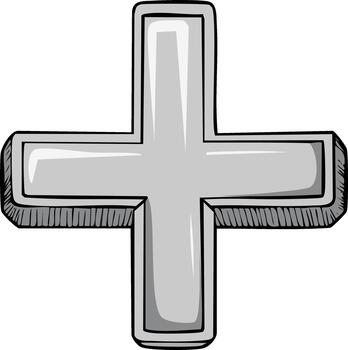 garabatear más firmar ilustración gris contorno símbolo positivo adición cruzar forma matemáticas médico diseño elemento vector