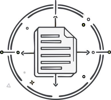 Document Target Circle Arrows Aim Focus Data Information vector