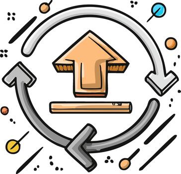 Circular Arrow Process with Upload Icon and Progress Bar vector